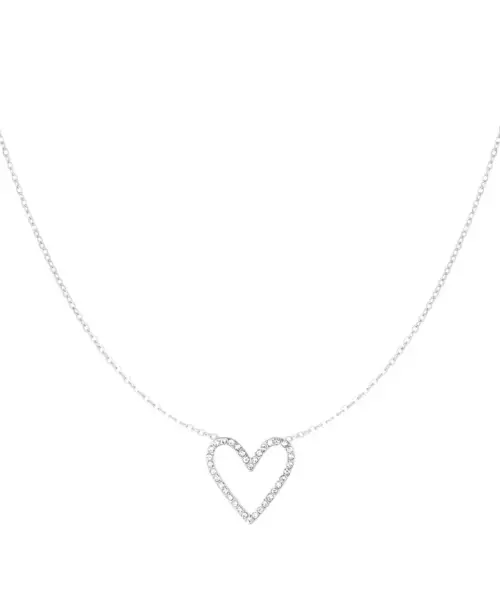 Colier inimă - argintiu