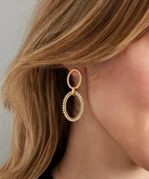 Cercei Sclipire de Diamant ovali