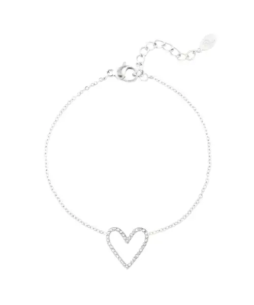 Brățară inimă - argintiu