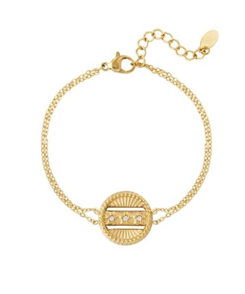 Brățară dublă monedă cu pietre