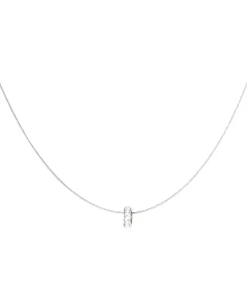 Colier cerc infinit cu pietre - argintiu