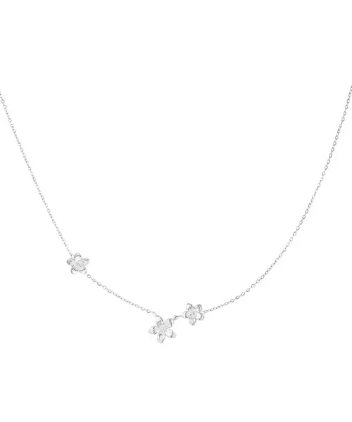 Colier floare - argintiu