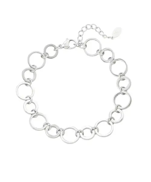 Brățară cercuri unite - argintiu