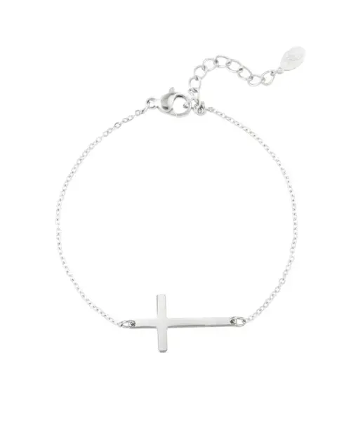 Brățară cruce - argintiu