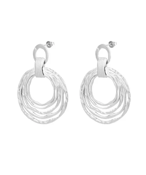 Cercei în cercuri - argintiu