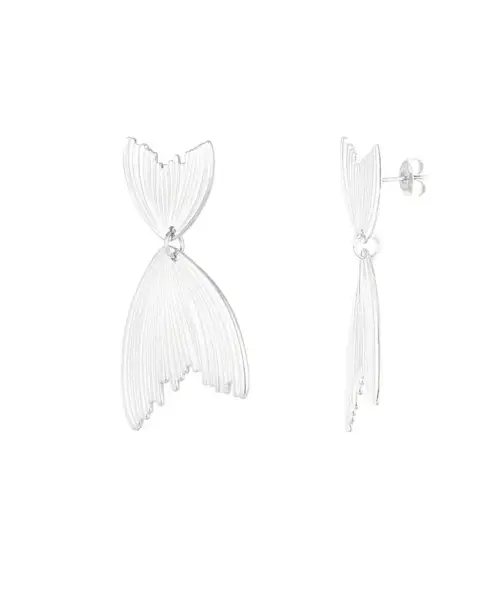 Cercei fluture maginc - argintiu